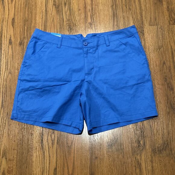 Columbia Shorts Womens 14 Blue 6” Inseam Pockets Cotton Summer Lightweight New - Picture 1 of 6